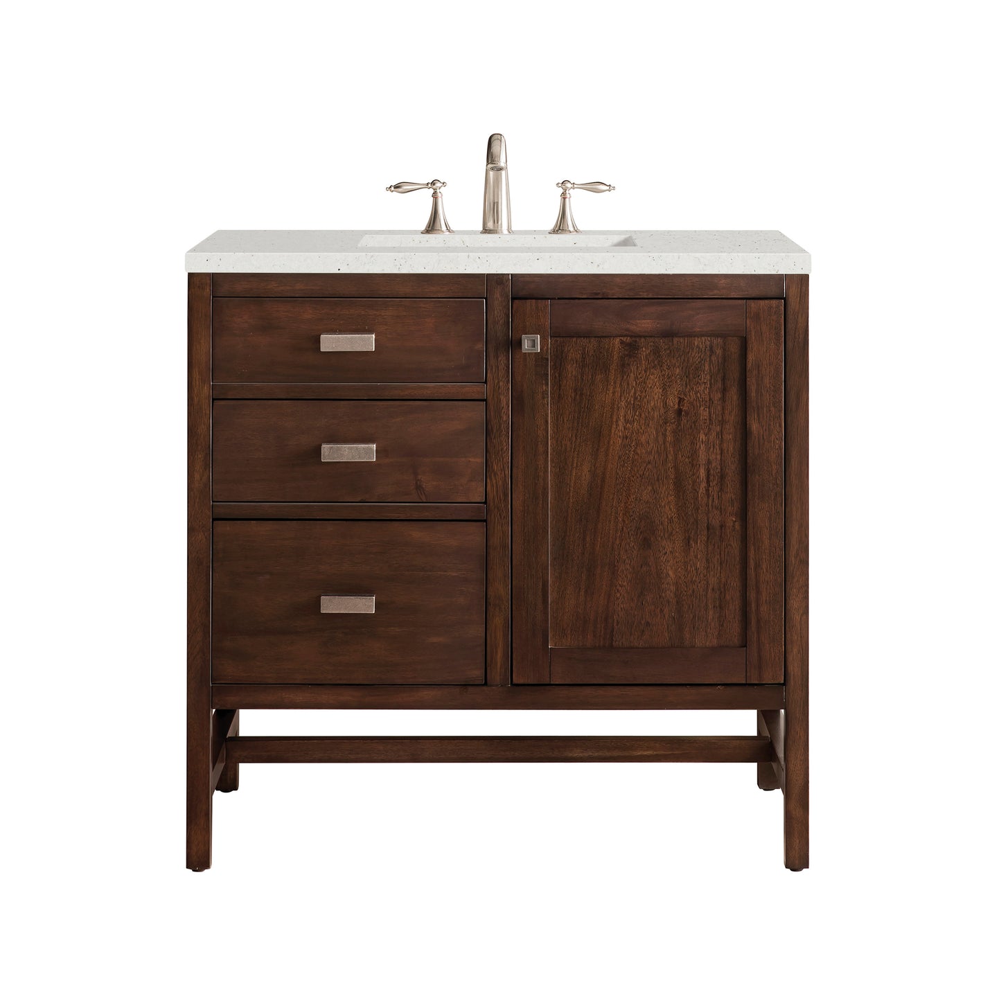 Renovate for Less Atlanta Addison 36" Single Vanity, Mid-Century Acacia w/ 3 CM Lime Delight Silestone Top