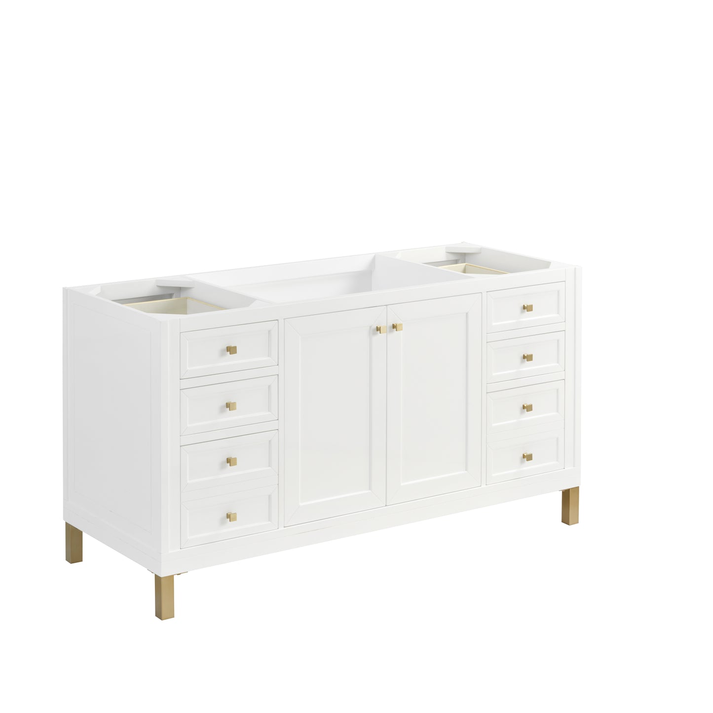 Renovate for Less Atlanta Chicago 60" Single Vanity, Glossy White, w/ 3 CM Charcoal Soapstone Silestone® Top