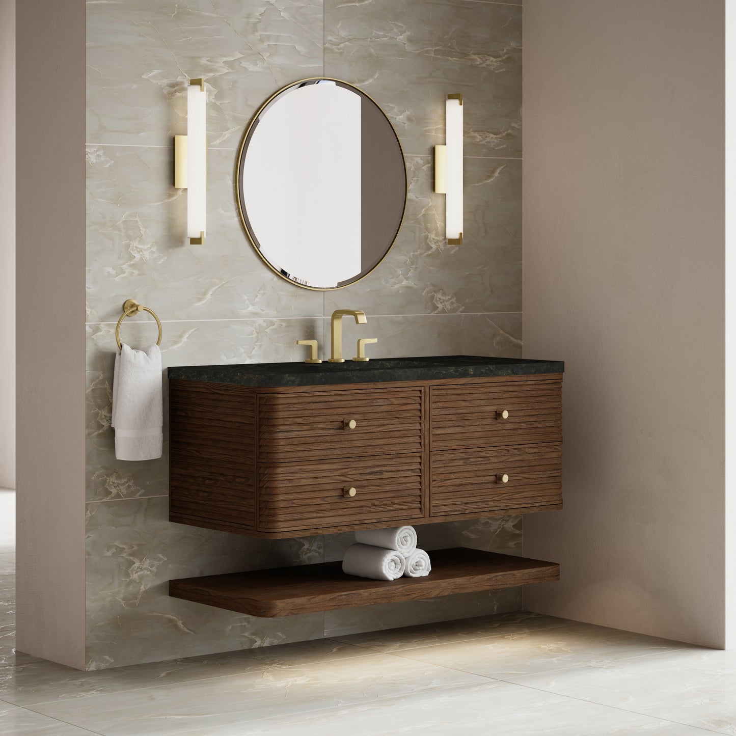 Renovate for Less Atlanta Allamari 48" Single Vanity, Sable w/ 3 CM Phantome Eclos Top