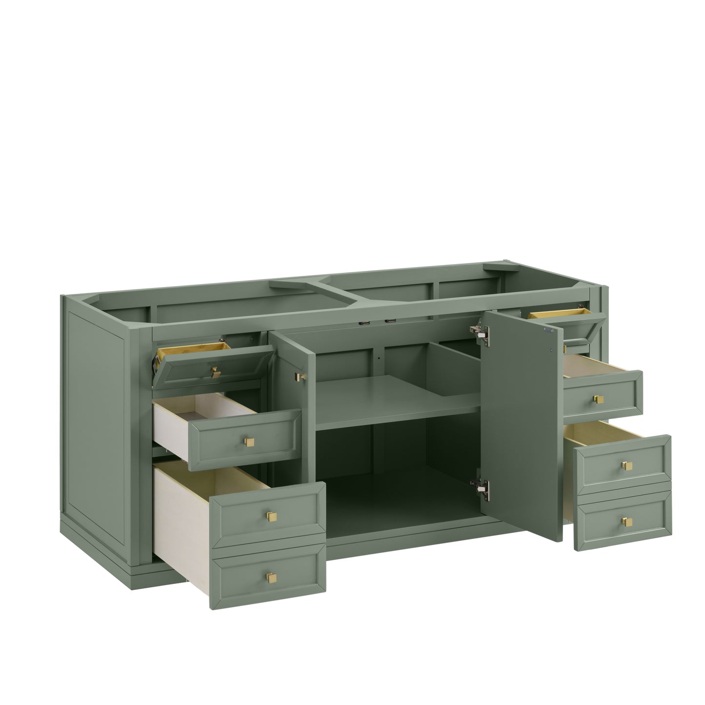 Renovate for Less Atlanta Chicago 60" Double Vanity, Smokey Celadon, w/ 3 CM Carrara Marble Top