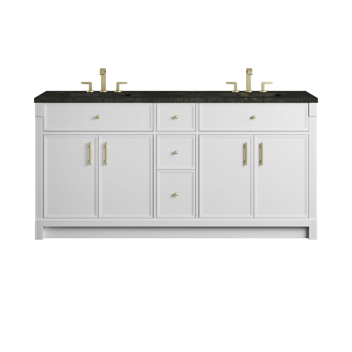 Bellshire 72" Double Vanity, Bright White w/ 3 CM Phantome Eclos Top