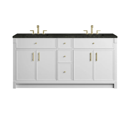 Bellshire 72" Double Vanity, Bright White w/ 3 CM Phantome Eclos Top