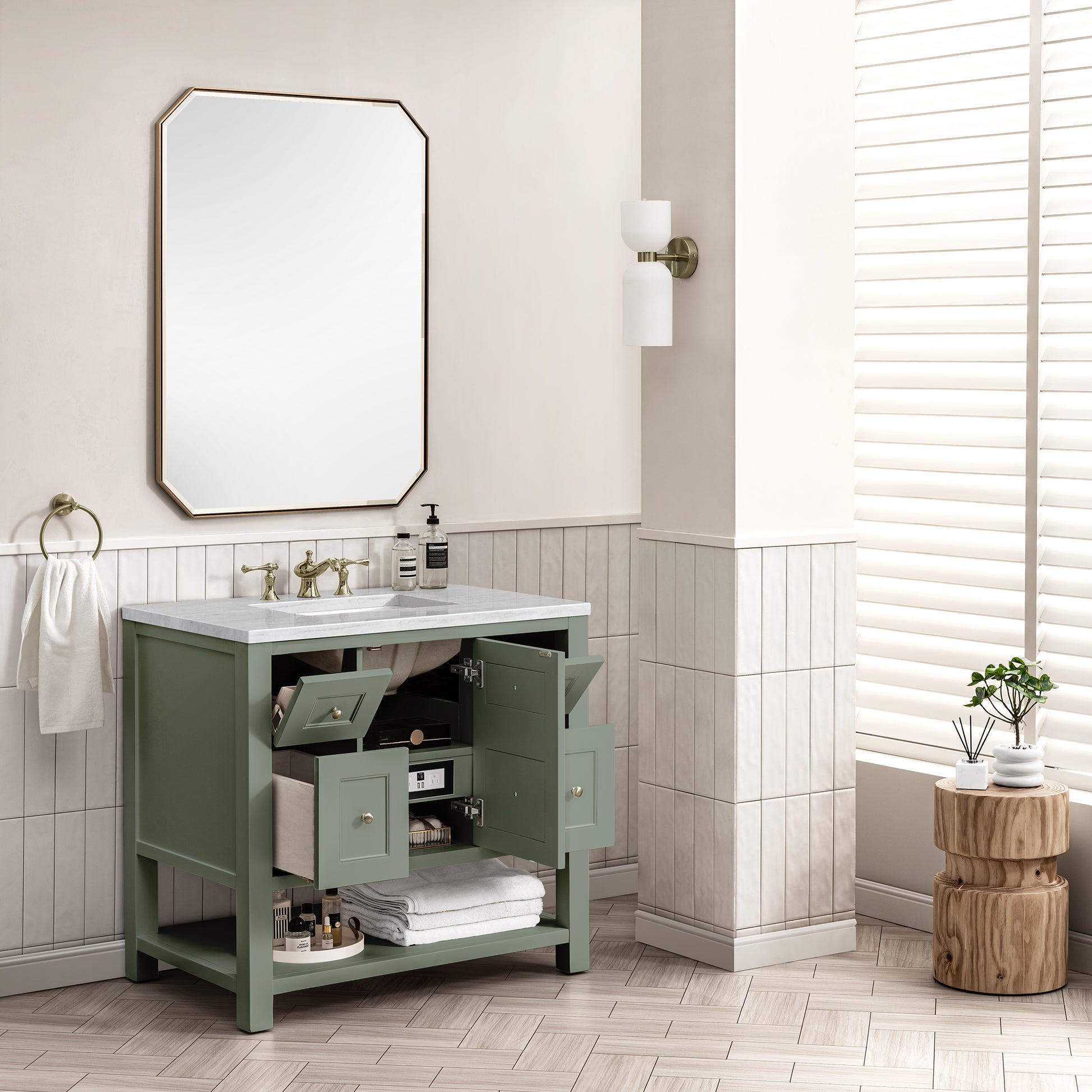 Renovate for Less Atlanta Breckenridge 36" Single Vanity Cabinet, Smokey Celadon