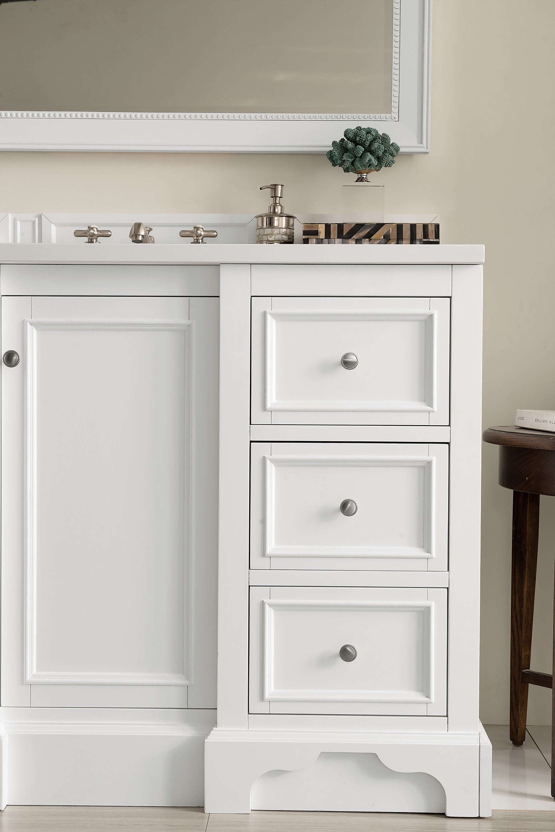 Renovate for Less Atlanta De Soto 48" Single Vanity, Bright White, w/ 3 CM Phantome Eclos Top