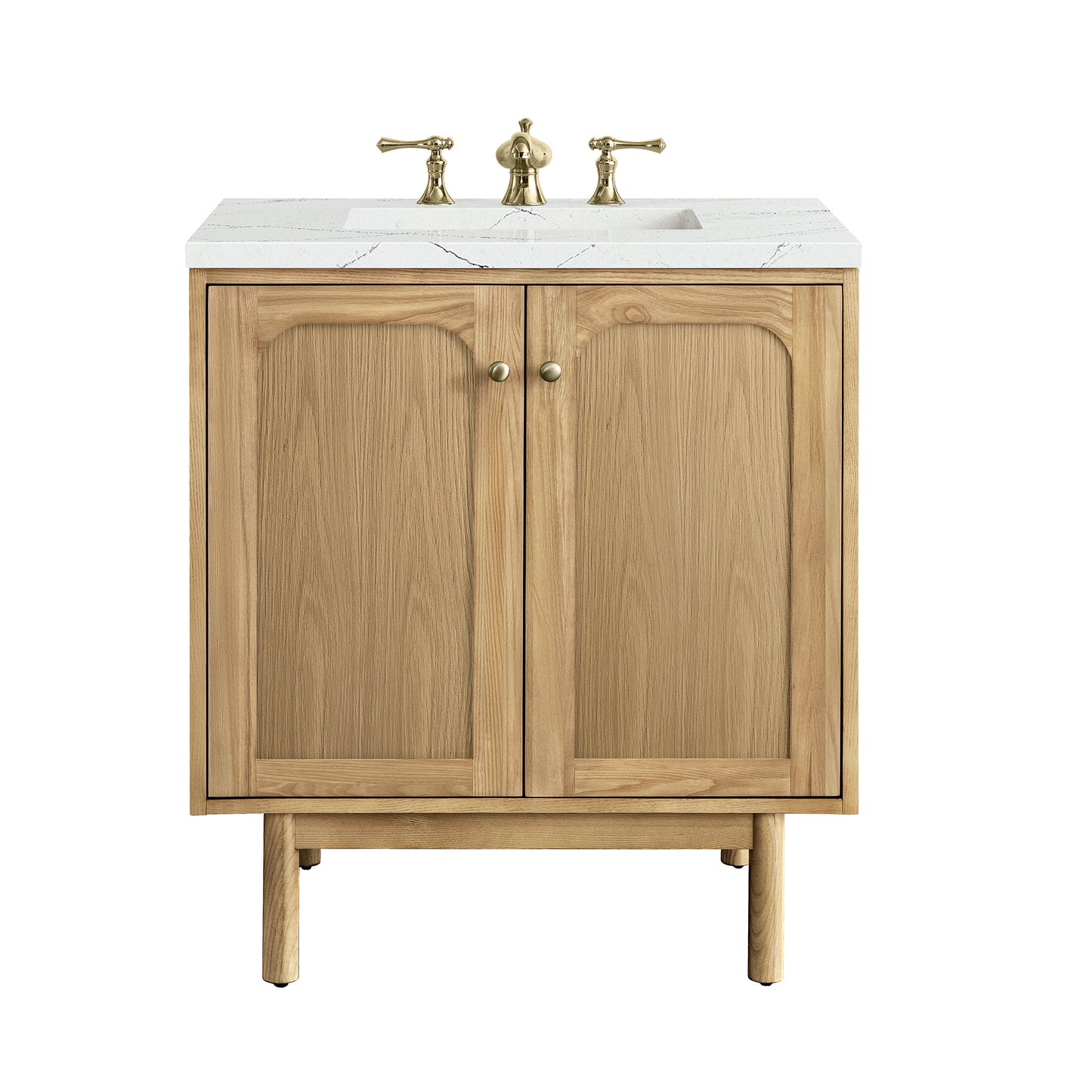 Renovate for Less Atlanta Laurent 30" Single Vanity, Light Natural Oak w/ 3 CM Ethereal Noctis Top