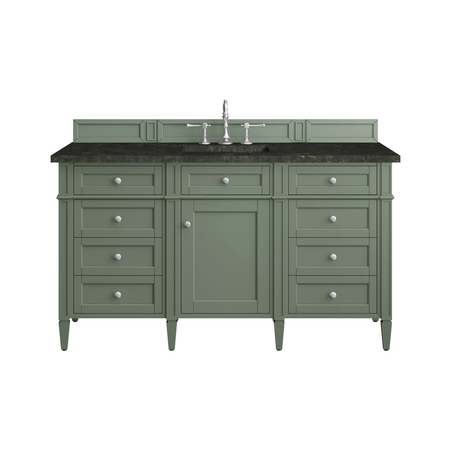 Renovate for Less Atlanta Brittany 60" Single Vanity, Smokey Celadon, w/ 3 CM Phantome Eclos Top