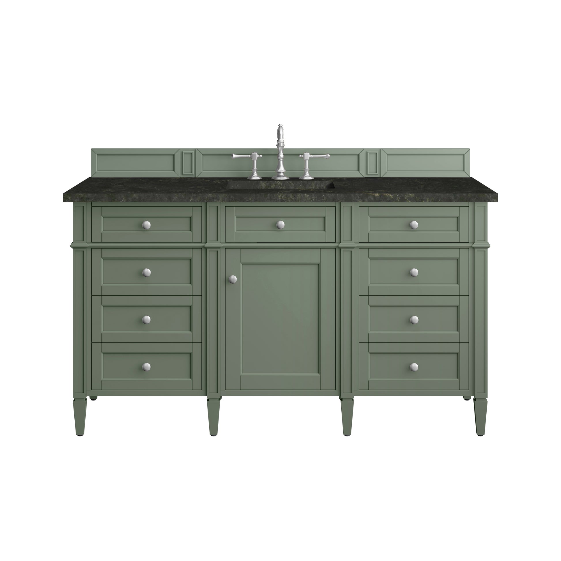 Renovate for Less Atlanta Brittany 60" Single Vanity, Smokey Celadon, w/ 3 CM Phantome Eclos Top