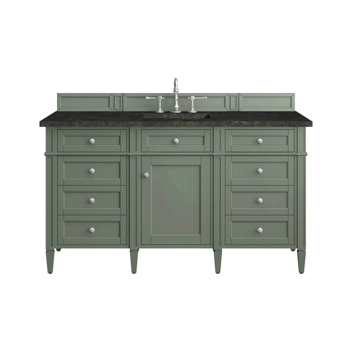 Brittany 60" Single Vanity, Smokey Celadon, w/ 3 CM Phantome Eclos Top