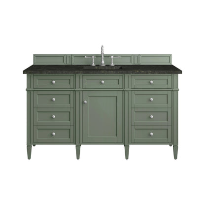 Brittany 60" Single Vanity, Smokey Celadon, w/ 3 CM Phantome Eclos Top