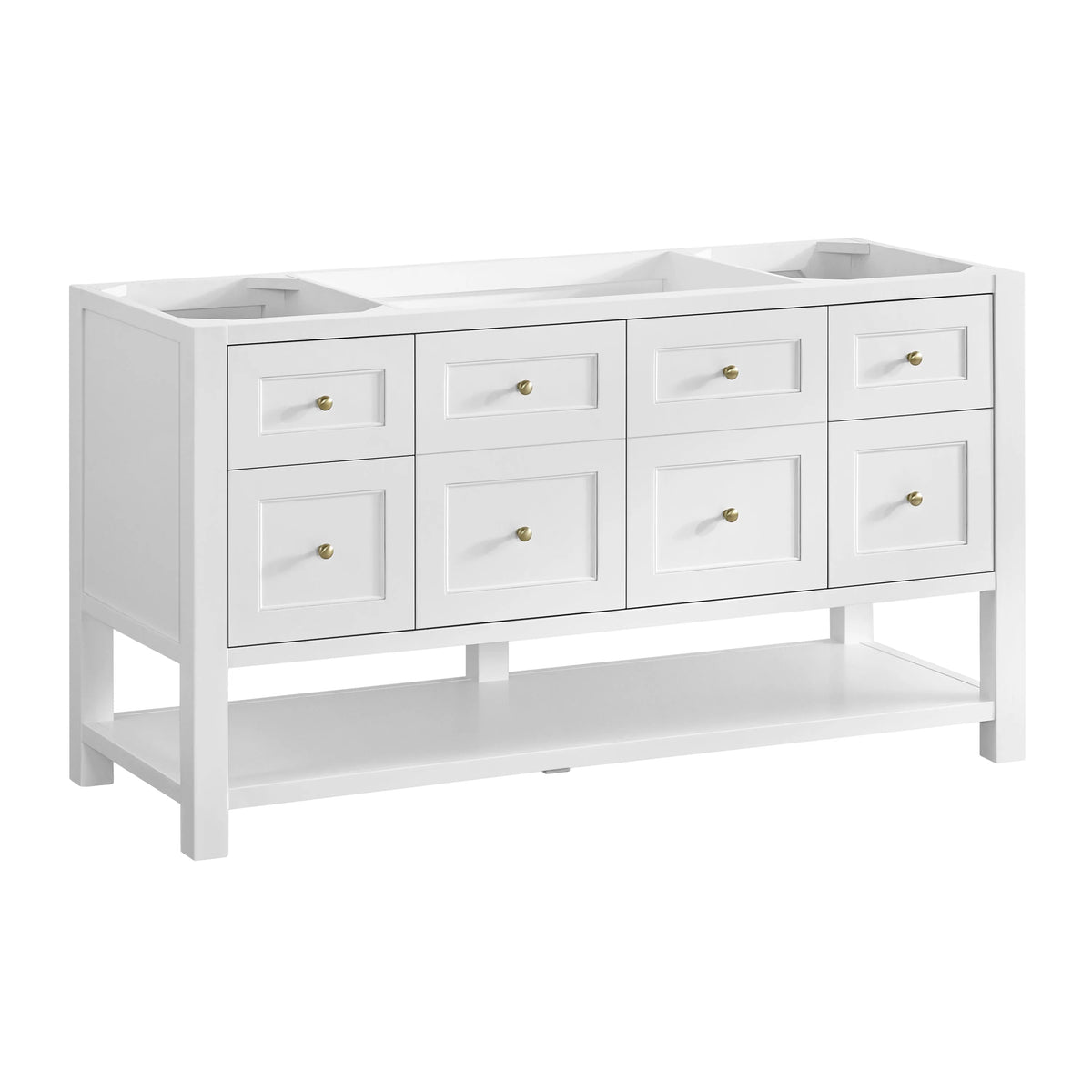 Breckenridge 60" Single Vanity, Bright White, w/ 3 CM Charcoal Soapstone Quartz Top