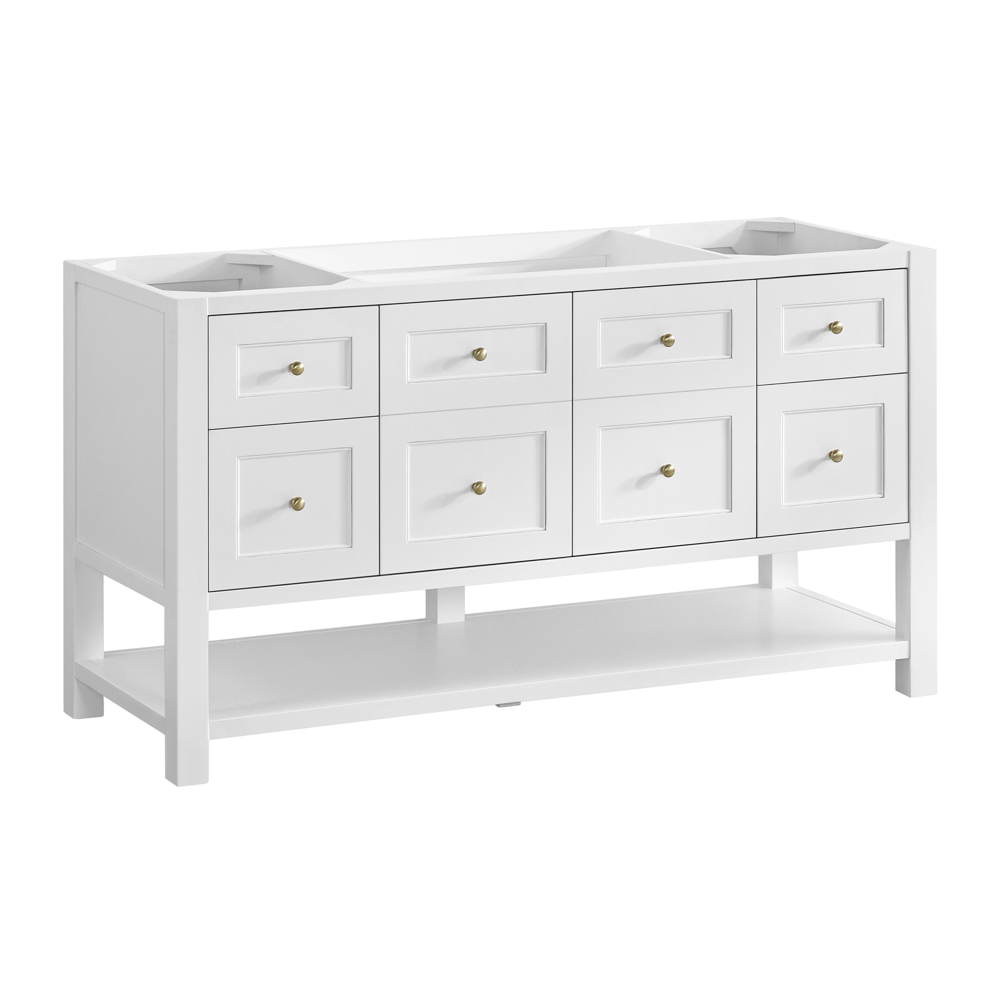 Renovate for Less Atlanta Breckenridge 60" Single Vanity, Bright White, w/ 3 CM Ethereal Noctis Quartz Top