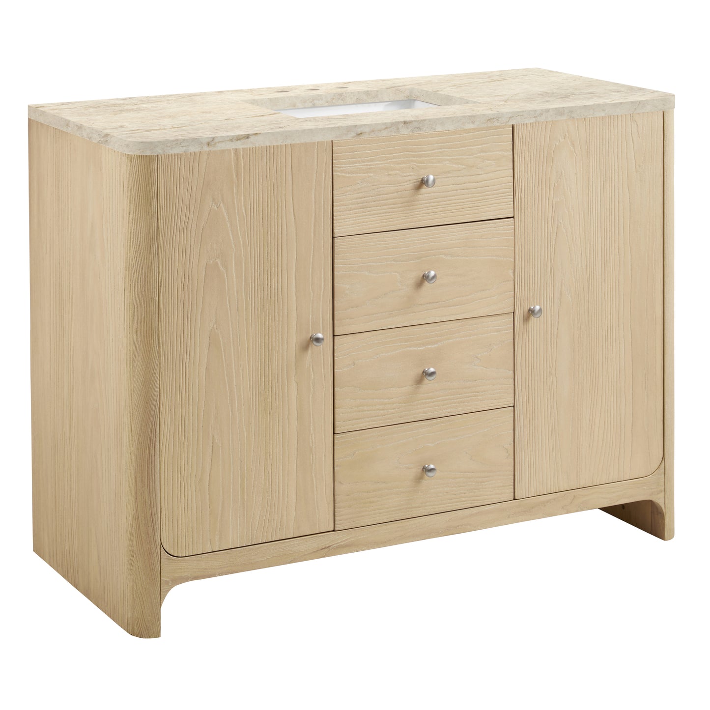 Renovate for Less Atlanta Gracyn 48" Single Vanity, Coastal Driftwood, w/ 3 CM Tajnar Eclos Widespread Top
