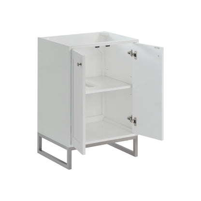 Renovate for Less Atlanta Chianti 24" Single Cabinet, Glossy White, Brushed Nickel