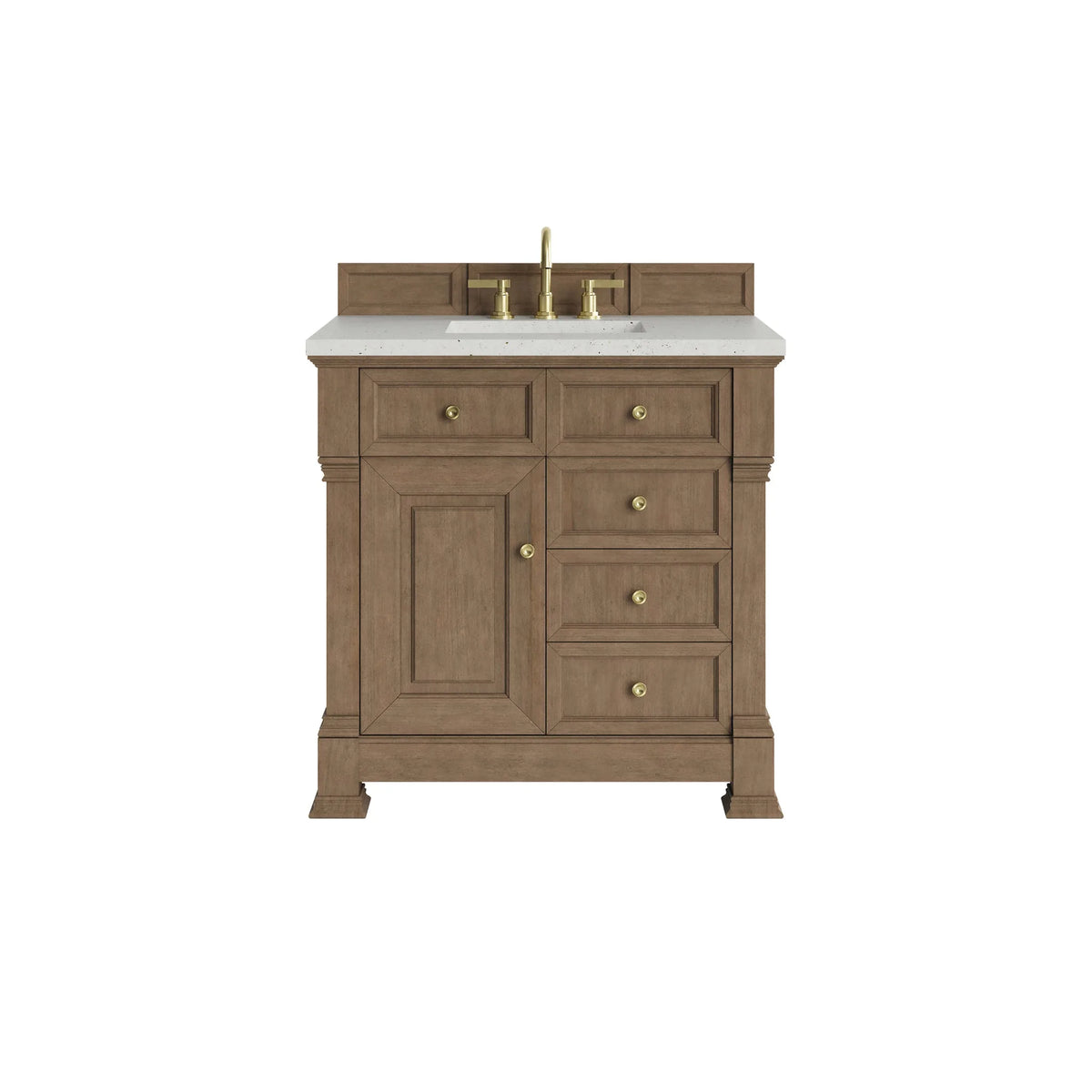 Brookfield 36" Single Vanity, Pecan w/ 3 CM Lime Delight Silestone Top