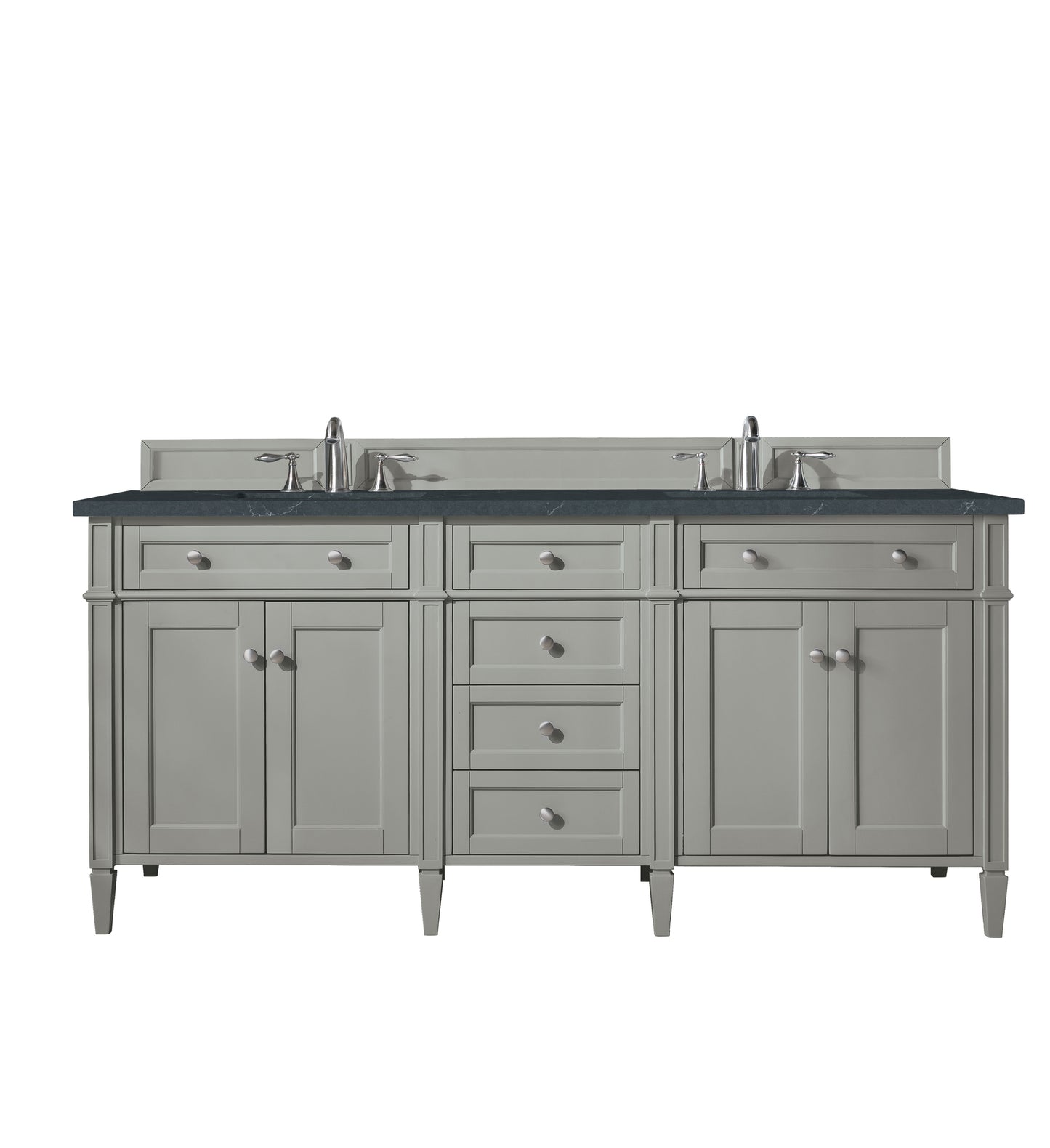 Renovate for Less Atlanta Brittany 72" Double Vanity, Urban Gray w/ 3 CM Charcoal Soapstone Silestone Top