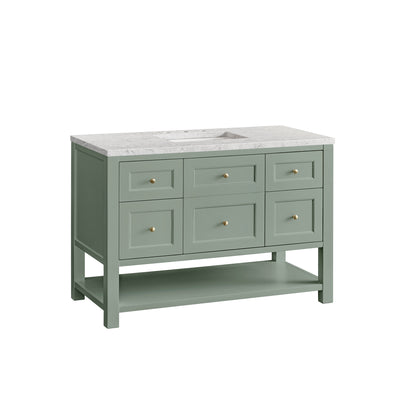 Breckenridge 48" Single Vanity, Smokey Celadon w/ 3 CM Eternal Jasmine Pearl Top w/FreePower Wireless Charger