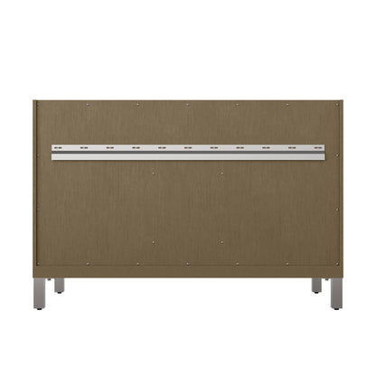 Renovate for Less Atlanta Chicago 48" Single Vanity, Walnut Whisper, w/ 3 CM Ethereal Noctis Silestone® Top w/FreePower Wireless Charger