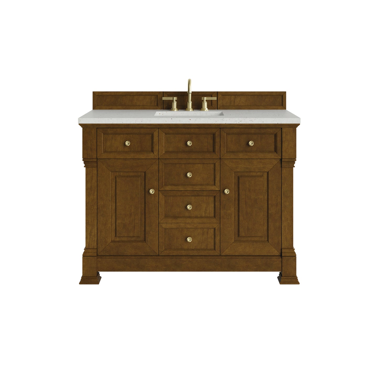 Renovate for Less Atlanta Brookfield 48" Single Vanity, Honey Oak w/ 3 CM Lime Delight Silestone Top