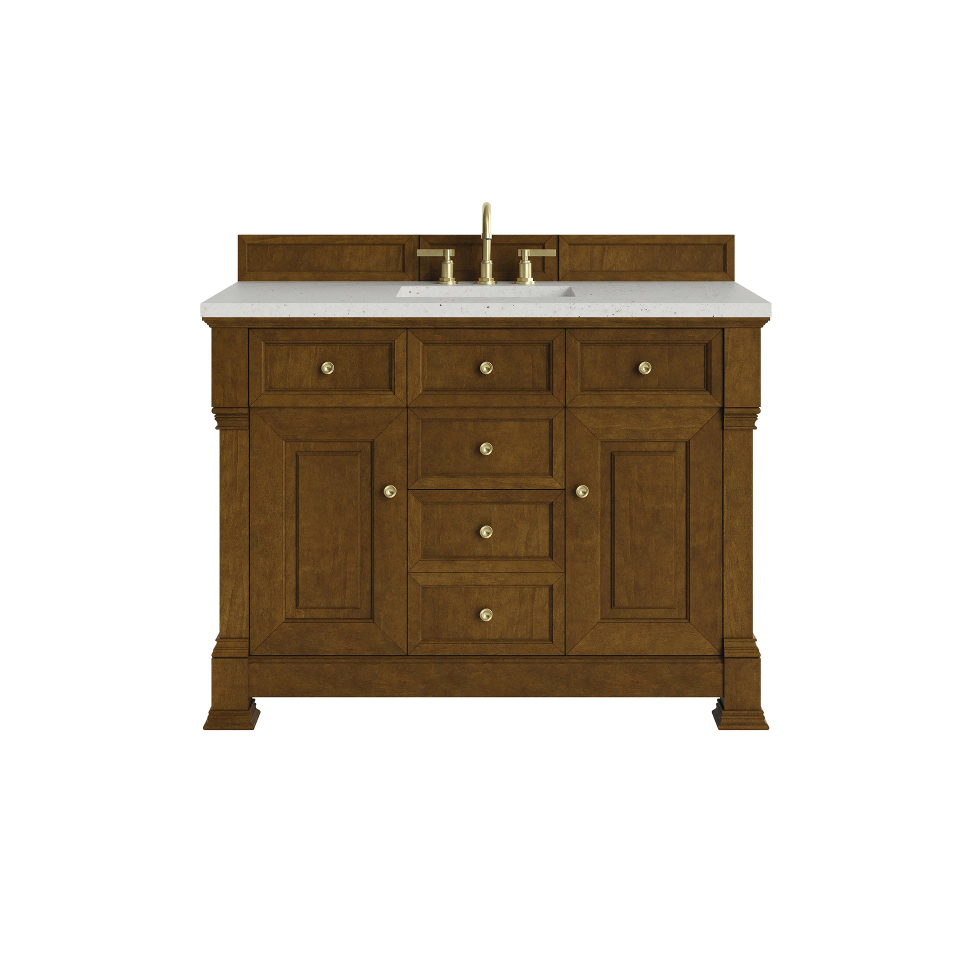 Renovate for Less Atlanta Brookfield 48" Single Vanity, Honey Oak w/ 3 CM Lime Delight Silestone Top