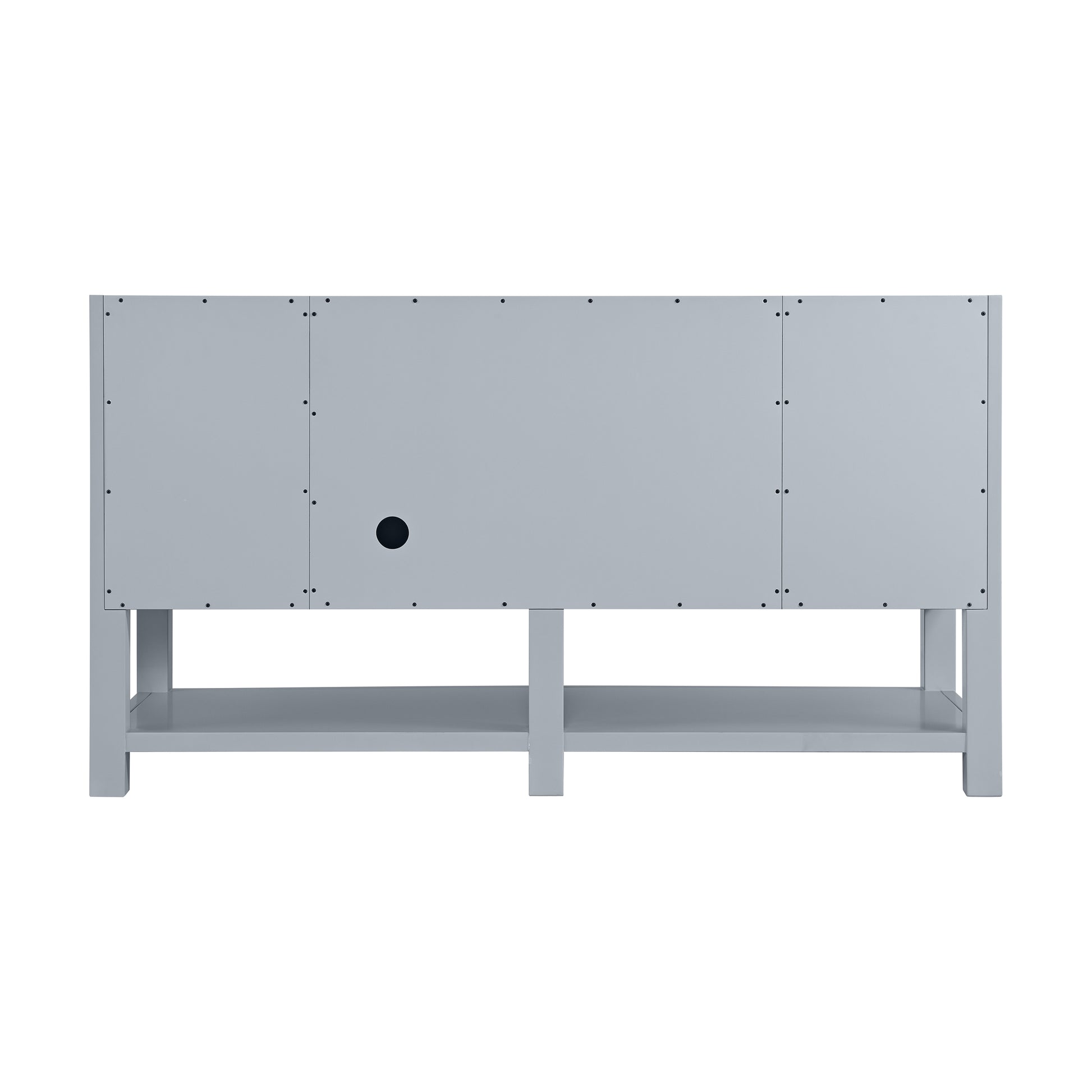 Renovate for Less Atlanta Breckenridge 60" Single Vanity, Serenity Blue, w/ 3 CM Siberian Silestone Top w/FreePower Wireless Charger