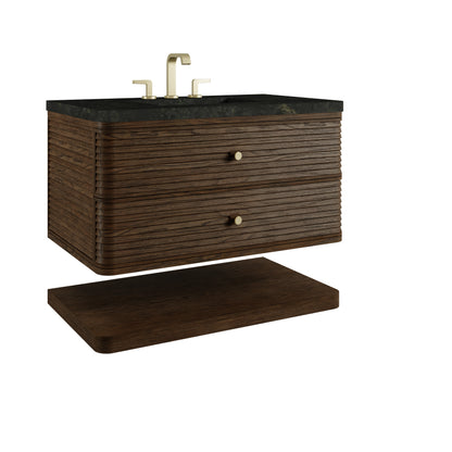 Renovate for Less Atlanta Allamari 36" Single Vanity, Sable w/ 3 CM Phantome Eclos Top