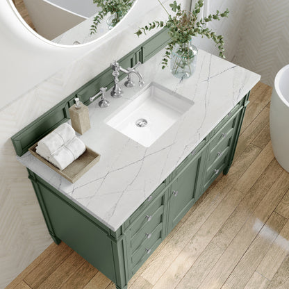 Renovate for Less Atlanta Brittany 48" Single Vanity, Smokey Celadon w/ 3 CM Ethereal Noctis Top