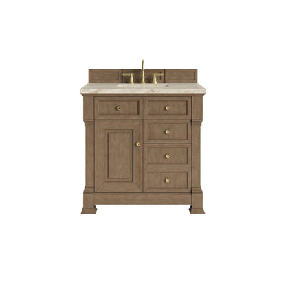Brookfield 36" Single Vanity, Pecan, w/ 3 CM Tajnar Eclos Top