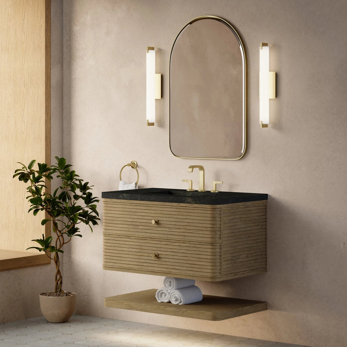 Allamari 36" Single Vanity, Dune Mist w/ 3 CM Phantome Eclos Top