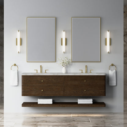 Renovate for Less Atlanta Allamari 72" Double Vanity, Sable w/ 3 CM Victorian Silver Top w/FreePower Wireless Charger
