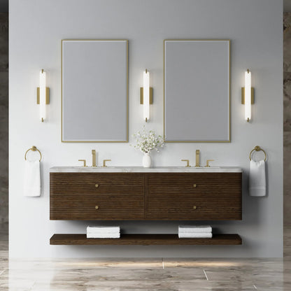 Allamari 72" Double Vanity, Sable w/ 3 CM Victorian Silver Top w/FreePower Wireless Charger