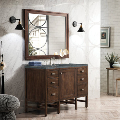 Addison 48" Single Vanity, Mid-Century Acacia w/ 3 CM Parisien Bleu Silestone Top