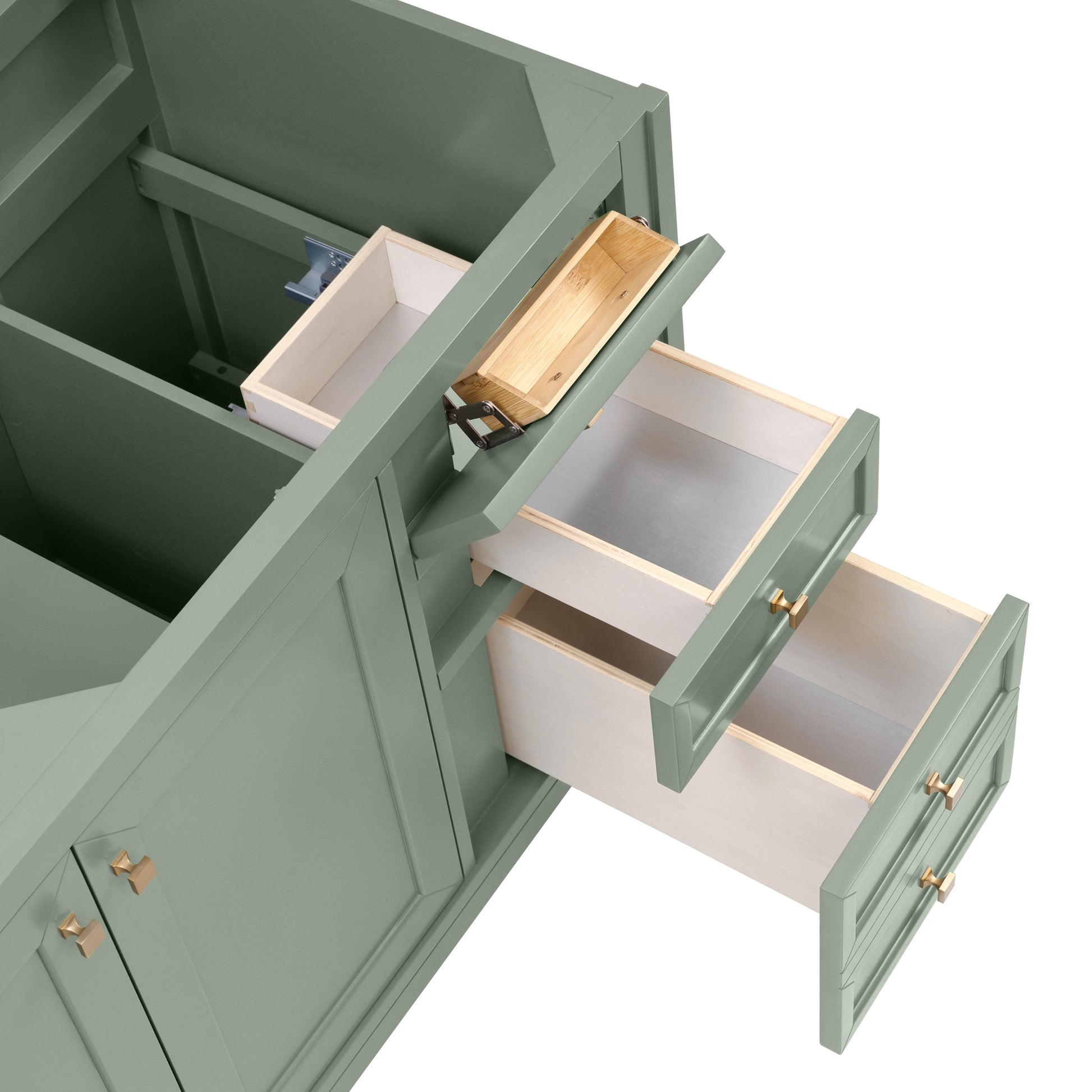 Renovate for Less Atlanta Chicago 60" Double Vanity, Smokey Celadon, w/ 3 CM Tajnar Eclos Top
