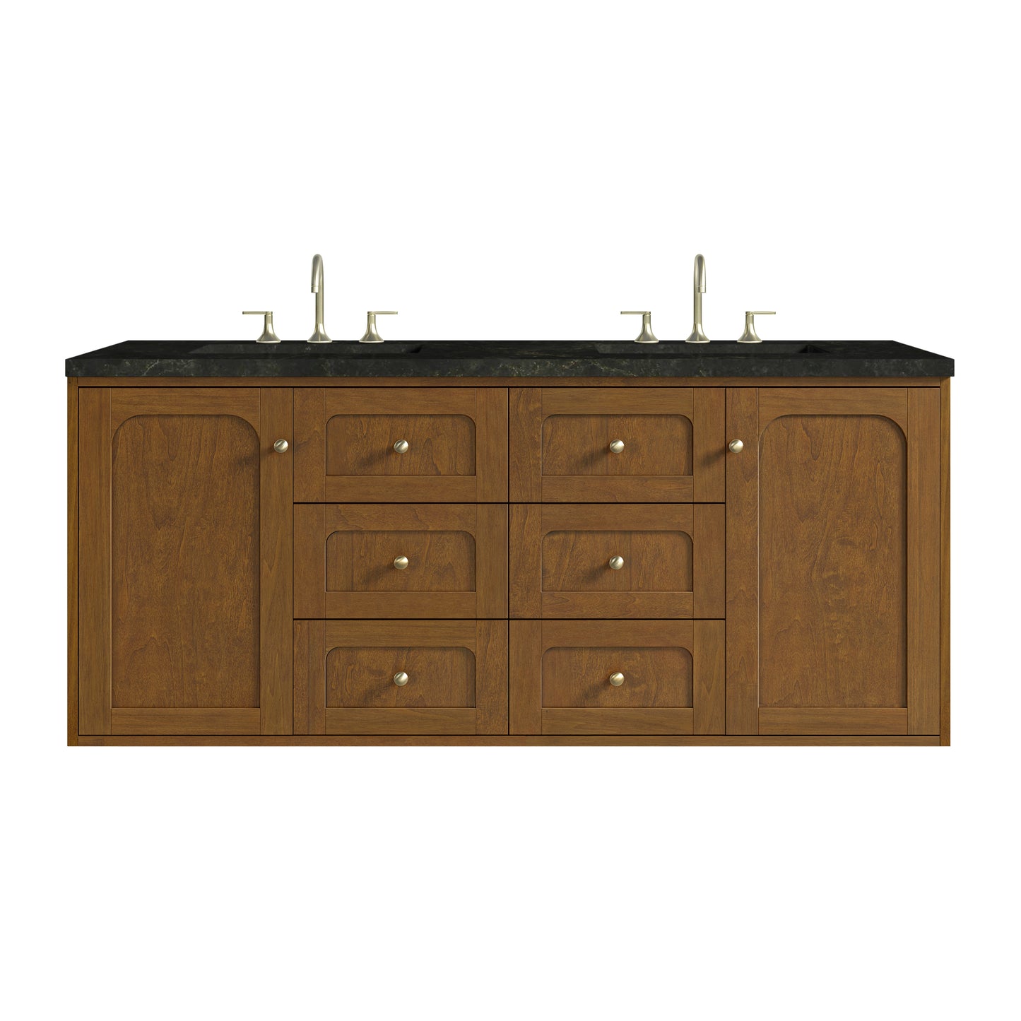 Renovate for Less Atlanta Laurent 60" Double Vanity, Honey Oak w/ 3 CM Phantome Eclos Top