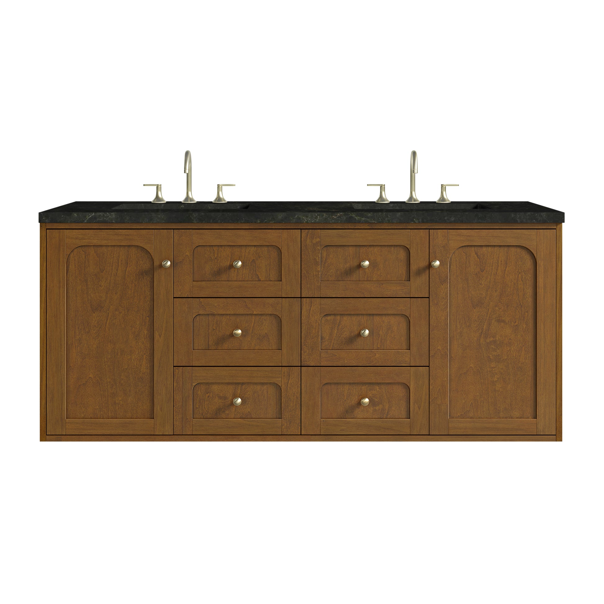 Renovate for Less Atlanta Laurent 60" Double Vanity, Honey Oak w/ 3 CM Phantome Eclos Top