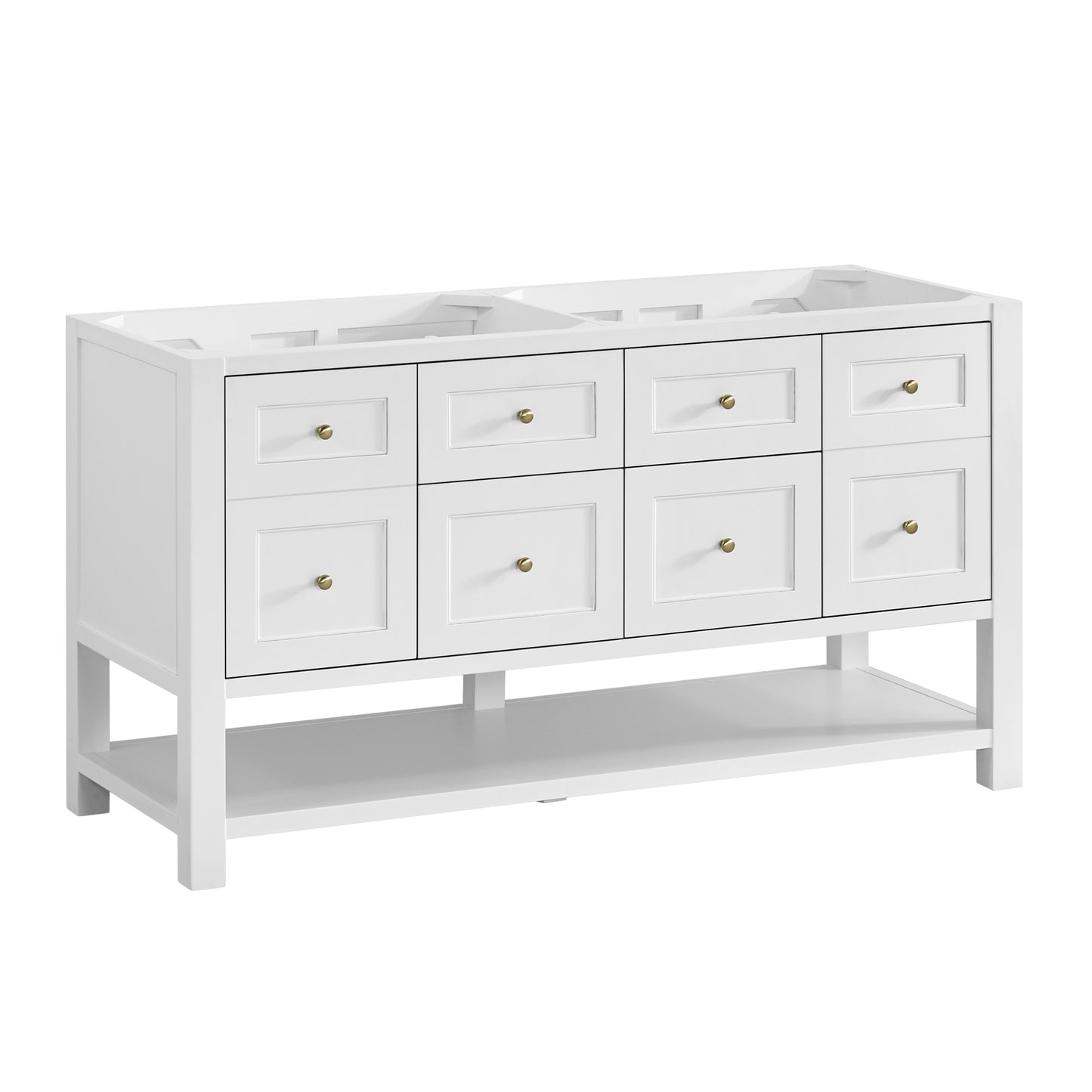 Renovate for Less Atlanta Breckenridge 60" Double Vanity, Bright White, w/ 3 CM Lime Delight Quartz Top