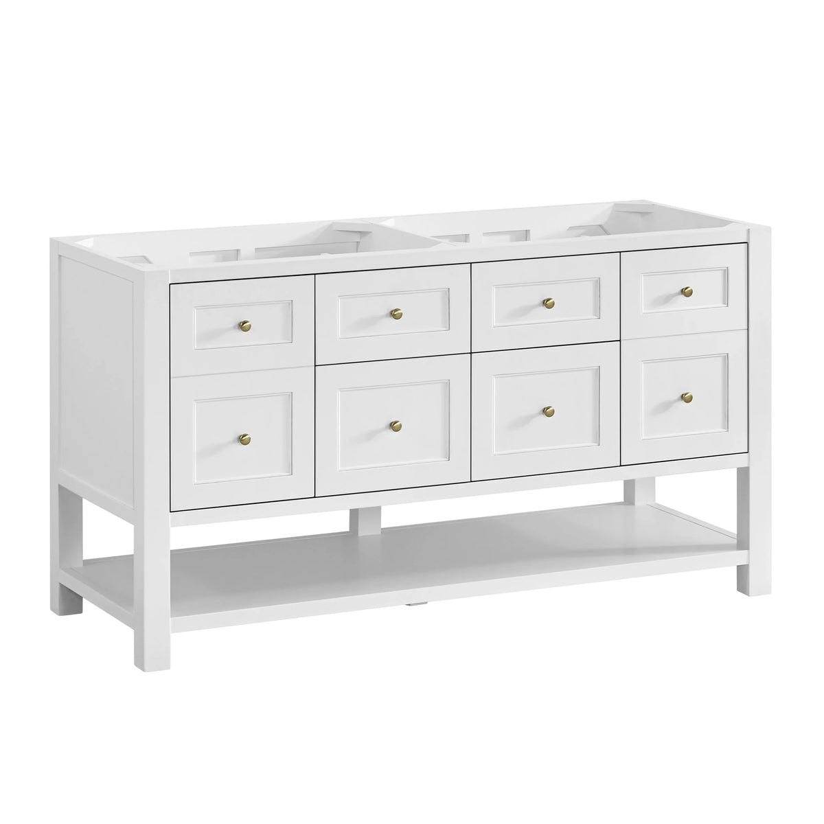 Breckenridge 60" Double Vanity, Bright White, w/ 3 CM Phantome Eclos Top