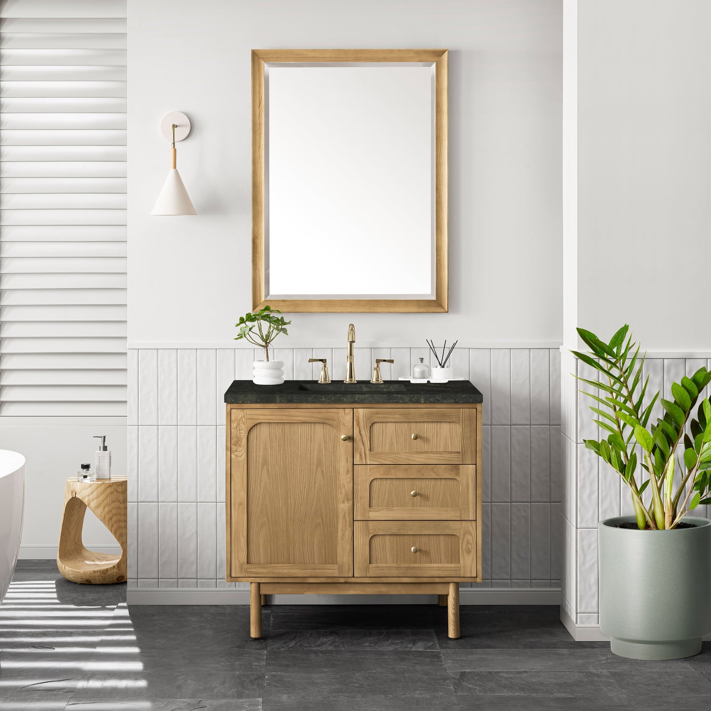 Renovate for Less Atlanta Laurent 36" Single Vanity, Light Natural Oak, w/ 3 CM Phantome Eclos Top