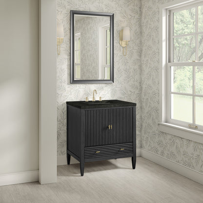 Renovate for Less Atlanta Myrrin 30" Single Vanity, Carbon Oak w/ 3 CM Phantome Eclos Top