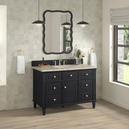 Lorelai 48" Single Vanity, Black Onyx, w/ 3 CM Tajnar Eclos Top