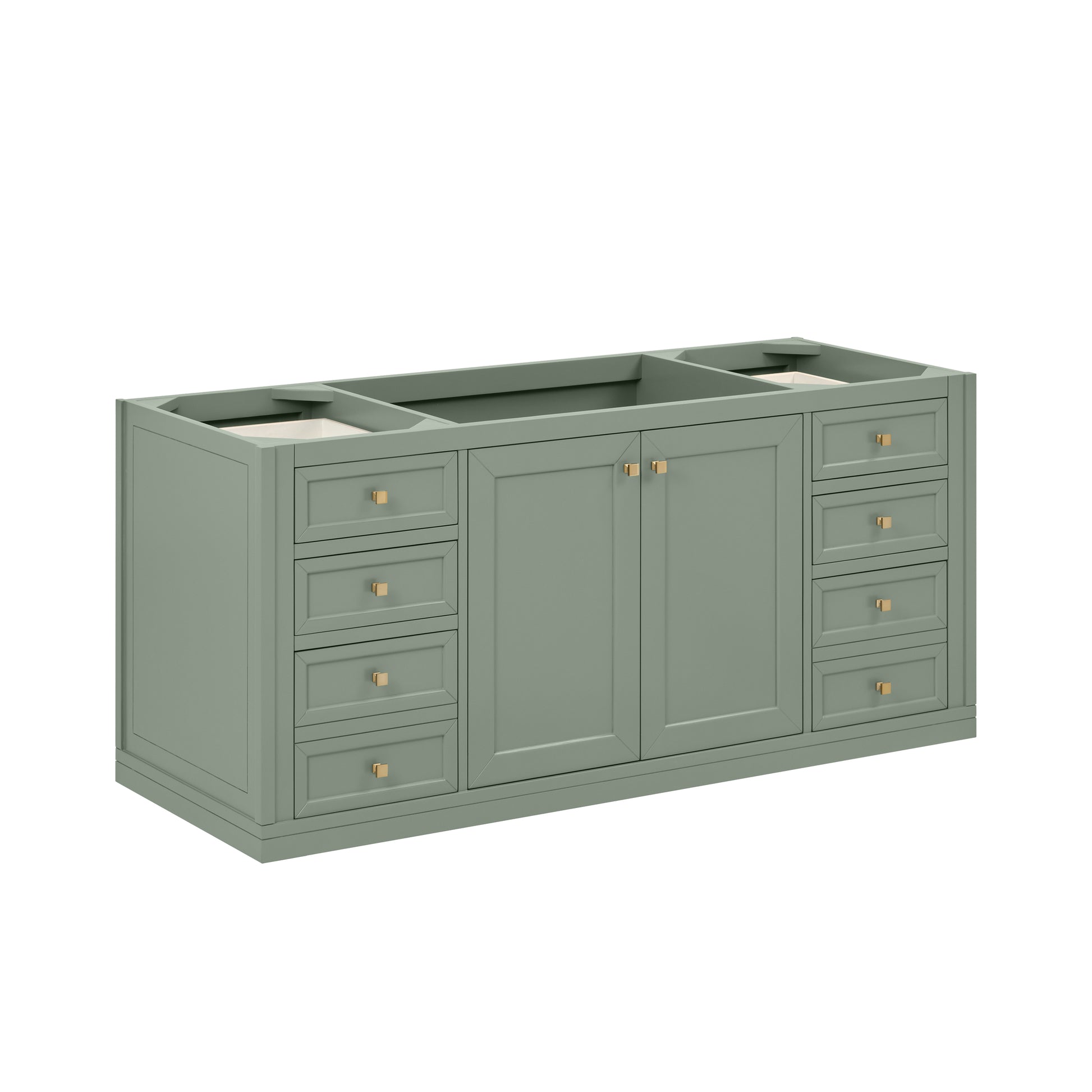 Renovate for Less Atlanta Chicago 60" Single Vanity, Smokey Celadon, w/ 3 CM Ethereal Noctis Silestone® Top