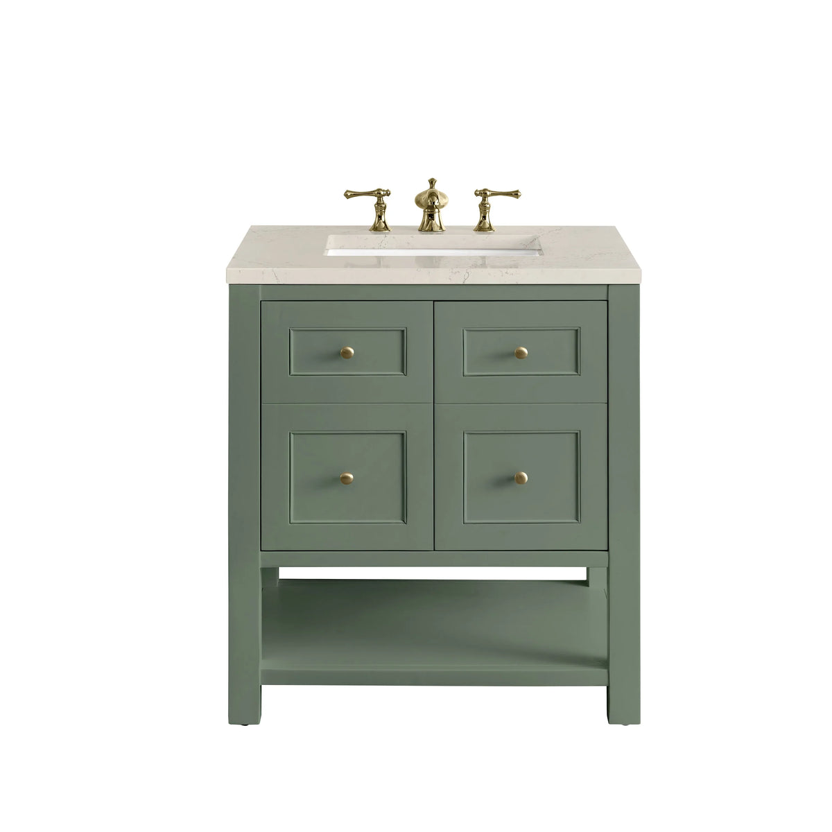 Breckenridge 30" Single Vanity, Smokey Celadon, w/ 3 CM Siberian Silestone Top