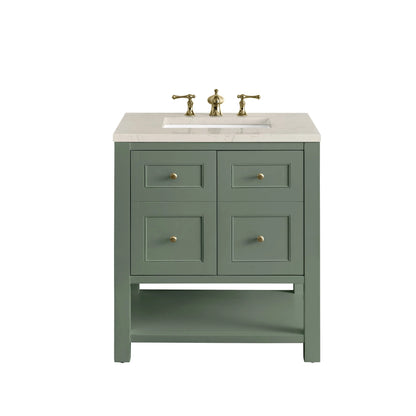 Breckenridge 30" Single Vanity, Smokey Celadon, w/ 3 CM Siberian Silestone Top