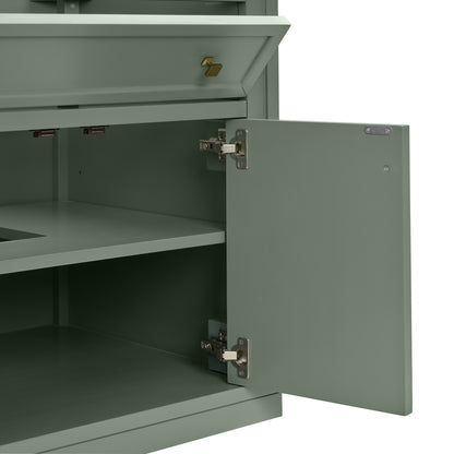 Renovate for Less Atlanta Chicago 30" Single Vanity, Smokey Celadon, w/ 3 CM Tajnar Eclos Top