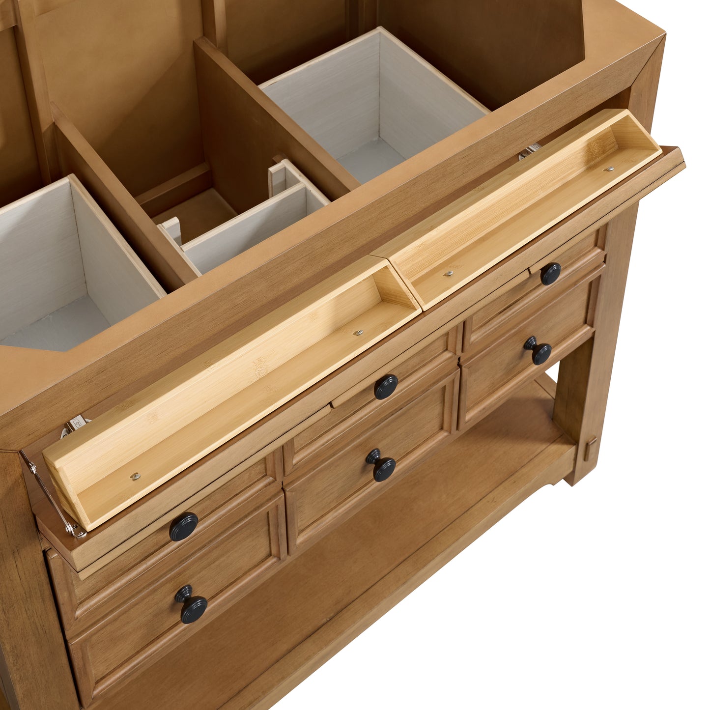 Renovate for Less Atlanta Malibu 36" Single Vanity, Amber Birch w/ 3 CM Victorian Silver Top