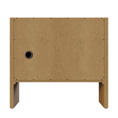 Renovate for Less Atlanta Hudson 36" Single Vanity, Light Natural Oak w/ 3 CM White Zeus Top