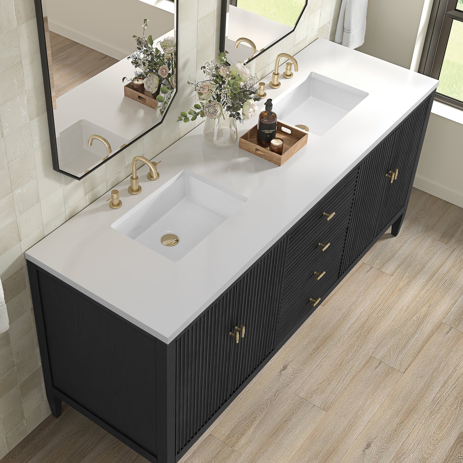 Renovate for Less Atlanta Myrrin 72" Vanity, Carbon Oak