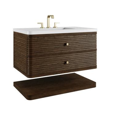 Allamari 36" Single Vanity, Sable w/ 3 CM White Zeus Silestone Top