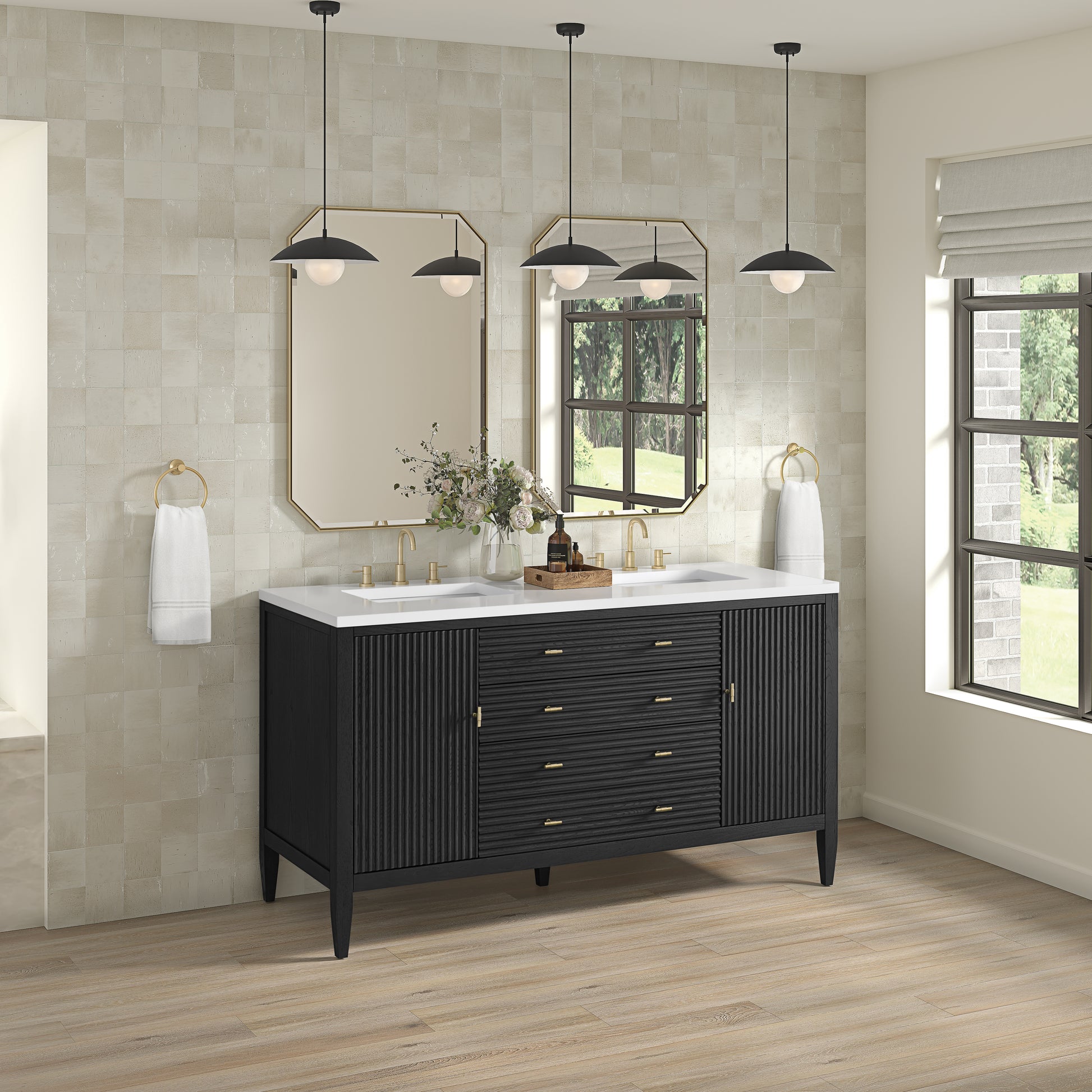 Renovate for Less Atlanta Myrrin 60" Double Vanity, Carbon Oak