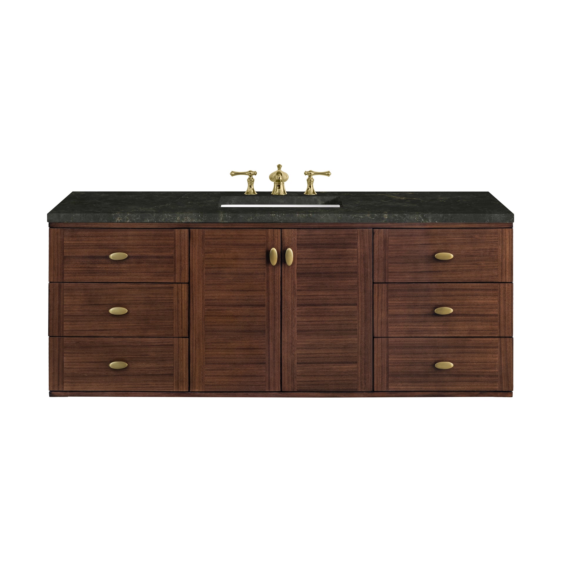 Renovate for Less Atlanta Amberly 60" Single Vanity, Mid-Century Walnut, w/ 3 CM Phantome Eclos Top