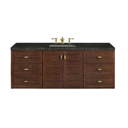 Renovate for Less Atlanta Amberly 60" Single Vanity, Mid-Century Walnut, w/ 3 CM Phantome Eclos Top